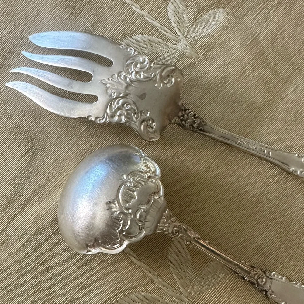 Set of 2 Vintage WM Rogers ⭐️ Large Meat Serving Fork & Gravy Ladle.